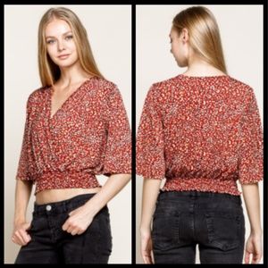 LEOPARD FLARE SLEEVES CROP KNIT TOP PACK of 3
